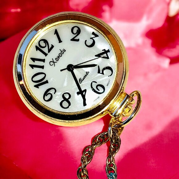 Xanadu Vintage Goldtone Watch Pendant Necklace Quartz Japan Untested - Picture 7 of 12